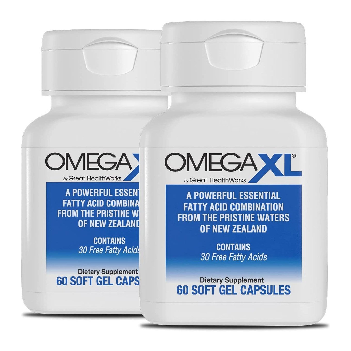 OmegaXL Joint Support Supplement - Natural Muscle Support, Green Lipped Mussel Oil, 120 Count ( 2 x 60 counts)