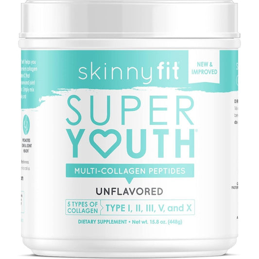 SkinnyFit Super Youth Plus Multi-Collagen Peptides Unflavored Collagen NEW Skinny Fit