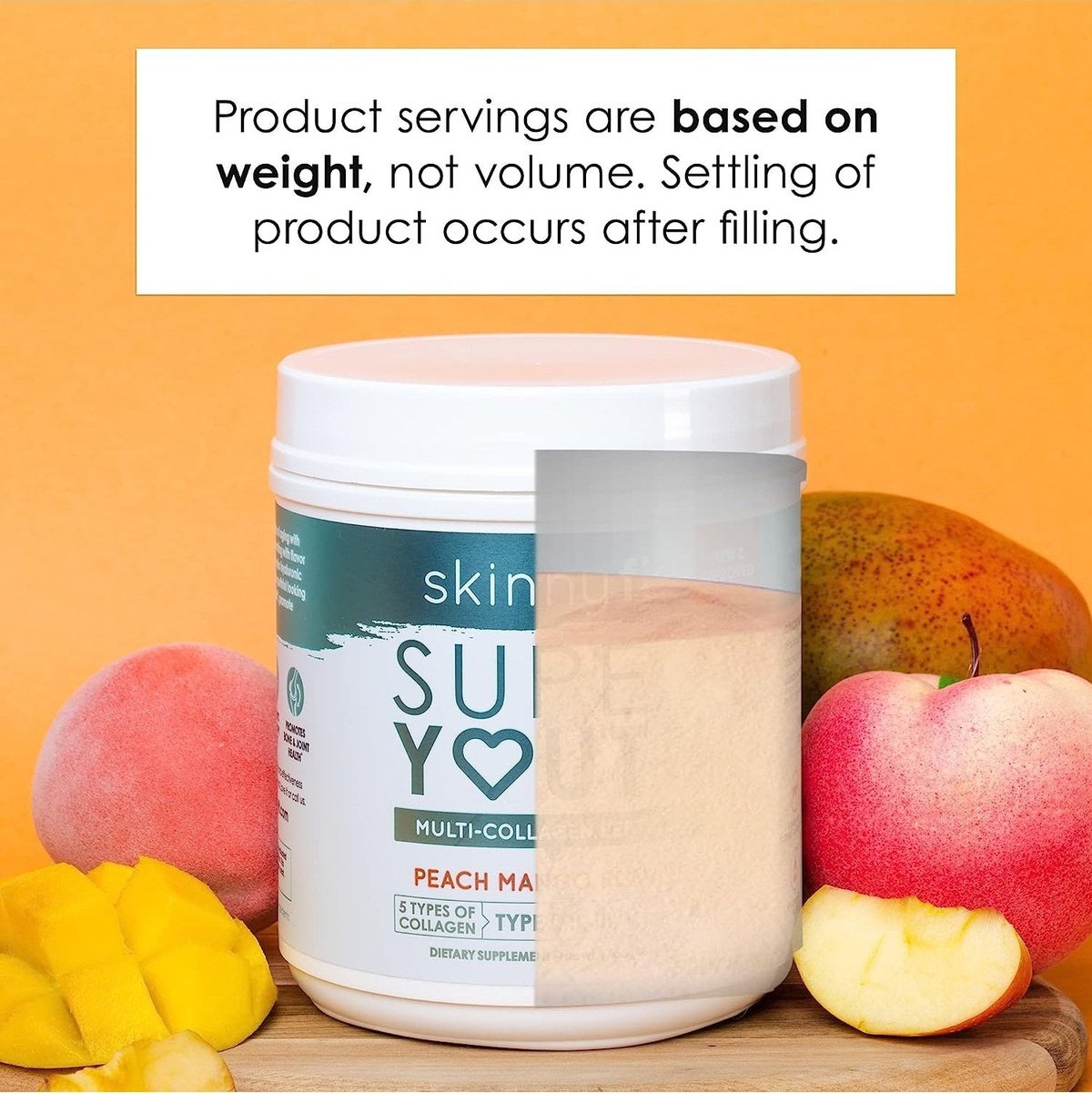 SkinnyFit Super Youth Multi-Collagen Peptides Peach Mango Flavor NEW Skinny Fit