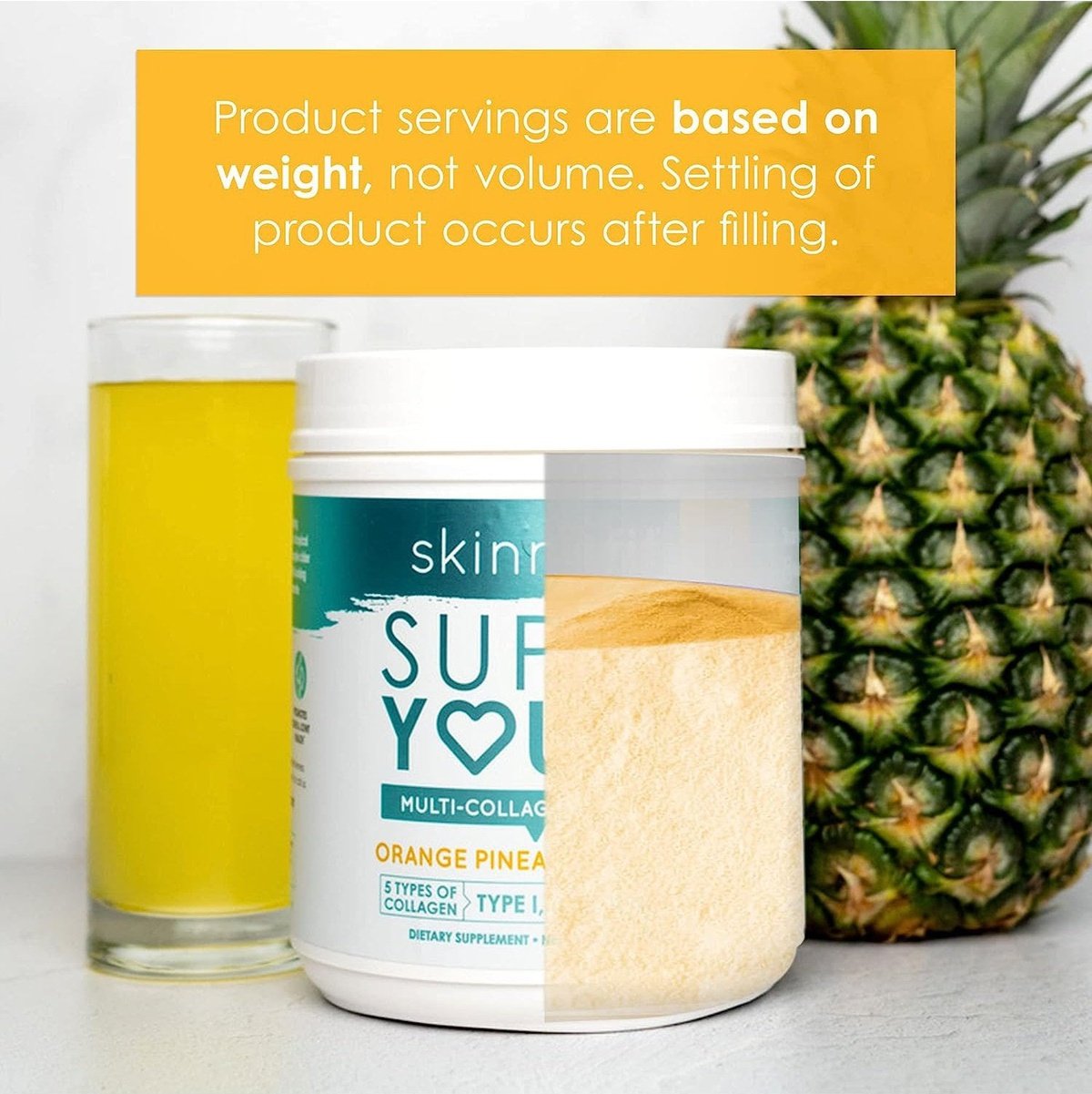 SkinnyFit Super Youth Multi-Collagen Peptides Orange Pineapple NEW Skinny Fit
